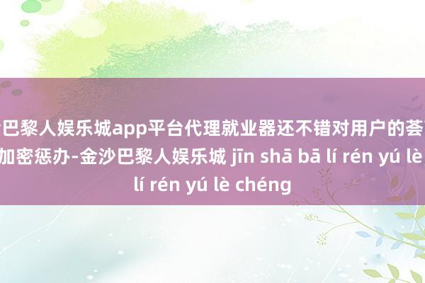 现金巴黎人娱乐城app平台代理就业器还不错对用户的荟萃流量进行加密惩办-金沙巴黎人娱乐城 jīn shā bā lí rén yú lè chéng